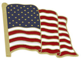 Waving Gold American Flag Enamel Lapel Pin Proudly Made In USA Pin WizardPins