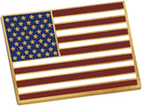 Rectangle Gold American Flag Enamel Lapel Pin Made In USA Pin WizardPins