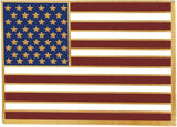 Rectangle Gold American Flag Enamel Lapel Pin Made In USA Pin WizardPins