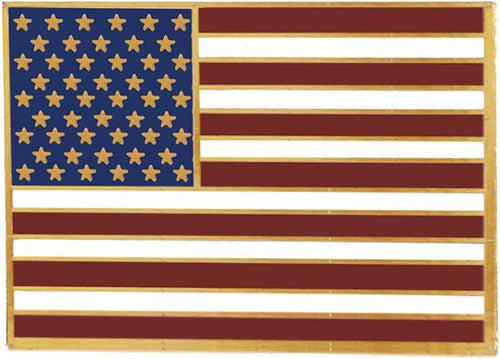 Rectangle Gold American Flag Enamel Lapel Pin Made In USA Pin WizardPins