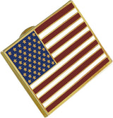 Rectangle Gold American Flag Enamel Lapel Pin Made In USA Pin WizardPins
