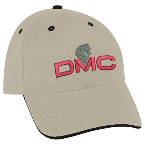 Elite Cap Hats Hit Promo Khaki with Black Trim Embroidered