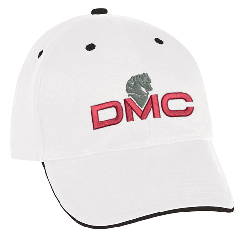 Elite Cap Hats Hit Promo White with Black Trim Embroidered