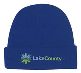 Knit Beanie With Cuff Royal Embroidery