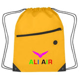 Hit Sports Pack with Front Zipper Drawstring Bags Hit Promo Athletic Gold Multi Color
