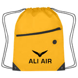 Hit Sports Pack with Front Zipper Drawstring Bags Hit Promo Athletic Gold Single Color