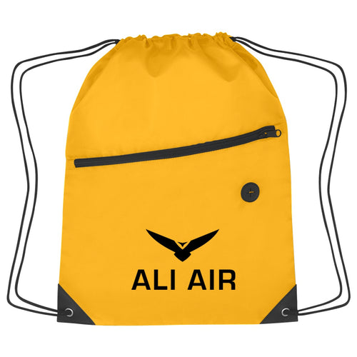 Hit Sports Pack with Front Zipper Drawstring Bags Hit Promo Athletic Gold Single Color