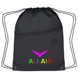 Hit Sports Pack with Front Zipper Drawstring Bags Hit Promo Black Multi Color 