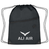 Hit Sports Pack with Front Zipper Drawstring Bags Hit Promo Black Single Color