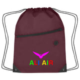Hit Sports Pack with Front Zipper Drawstring Bags Hit Promo Maroon Multi Color