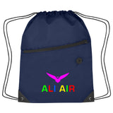 Hit Sports Pack with Front Zipper Drawstring Bags Hit Promo Navy Multi Color