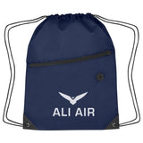Hit Sports Pack with Front Zipper Drawstring Bags Hit Promo Navy Single Color