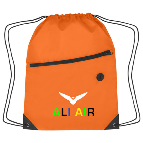 Hit Sports Pack with Front Zipper Drawstring Bags Hit Promo Orange Multi Color