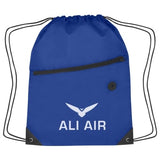 Hit Sports Pack with Front Zipper Drawstring Bags Hit Promo Royal Blue Single Color