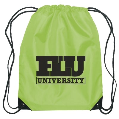 Small Hit Sports Pack Drawstring Bags Hit Promo Lime Green Single Color