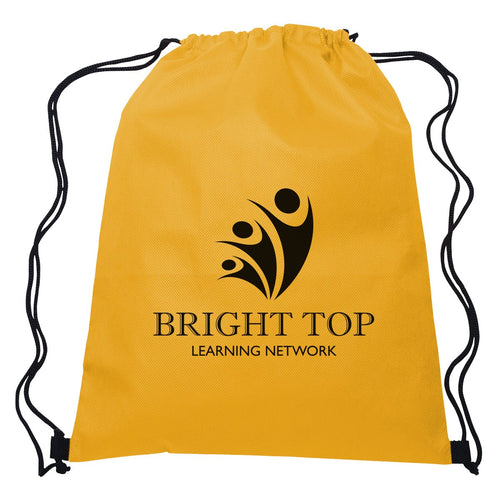 Non-Woven Hit Sports Pack Drawstring Bags Hit Promo Yellow Single Color