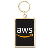 Custom Digitally Printed Made in USA Keychains Keychains WizardPins Gold Small Rectangle 1.44 in. x 1.125 in.