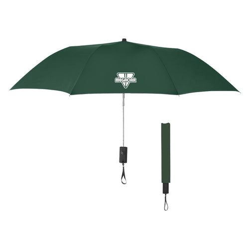 44" Arc Automatic Open Telescopic Folding Umbrella Forest Green Multi Color