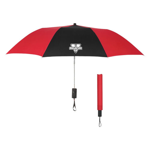 44" Arc Automatic Open Telescopic Folding Umbrella Red/Black Multi Color