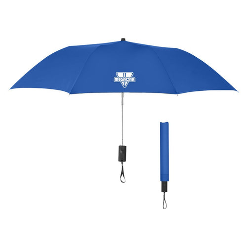 44" Arc Automatic Open Telescopic Folding Umbrella Royal Blue Multi Color