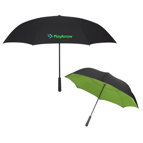 48" Arc Two-Tone Inversion Umbrella Lime Green Multi Color
