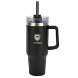 40 oz. Intrepid Stainless Steel Tumbler Coffee Mugs Hit Promo Black Laser Engrave