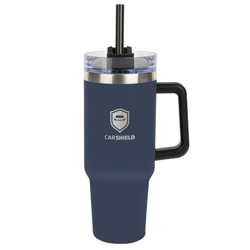 40 oz. Intrepid Stainless Steel Tumbler Coffee Mugs Hit Promo Navy Laser Engrave