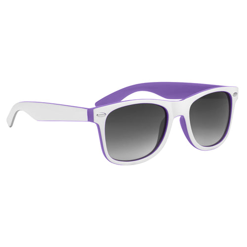 Two-Tone Malibu Sunglasses Sunglasses Hit Promo Purple & White Single Color