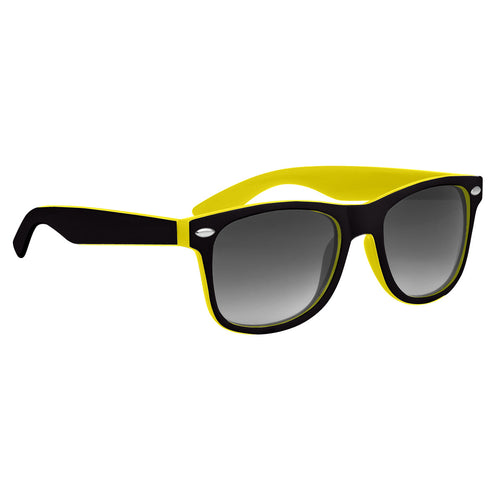 Two-Tone Malibu Sunglasses Sunglasses Hit Promo Yellow & Black Single Color