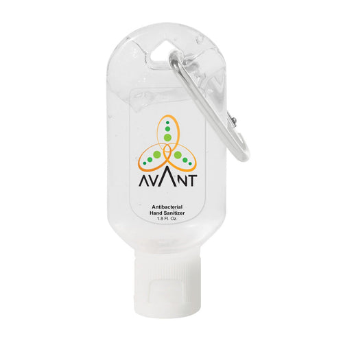 1.8oz Hand Sanitizer with Carabiner Hand Sanitizer Hit Promo White Multi Color