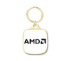 Custom Digitally Printed Made in USA Keychains Rounded Square 1.3 in. Gold