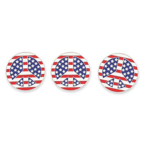 American Flag Peace Sign Enamel Lapel Pin Pin WizardPins 5 Pins