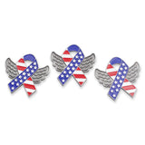 American Flag Ribbon with Wings Enamel Lapel Pin Pin WizardPins 5 Pins