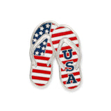 American Flag USA Flip Flops Enamel Lapel Pin Pin WizardPins 1 Pin