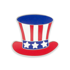 American Flag Uncle Sam Hat Enamel Lapel Pin