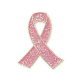 Glitter Breast Cancer Awareness Pin Gold Enamel Lapel Pin Pin WizardPins 50 Pins