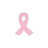 Glitter Breast Cancer Awareness Pin Silver Enamel Lapel Pin Pin WizardPins 1 Pin
