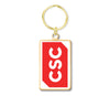 Custom Digitally Printed Made in USA Keychains Big Rectangle 1.7 in. x 1 in. Gold