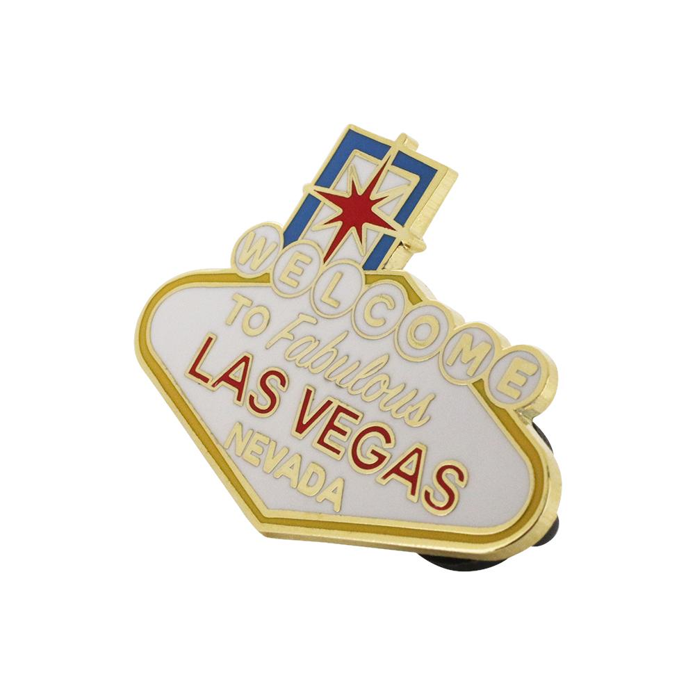 Gold Welcome to Las Vegas Pendant Necklace