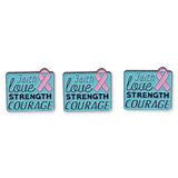 Faith Love Strength Courage Breast Cancer Pink Ribbon Enamel pin Pin WizardPins 10 Pins