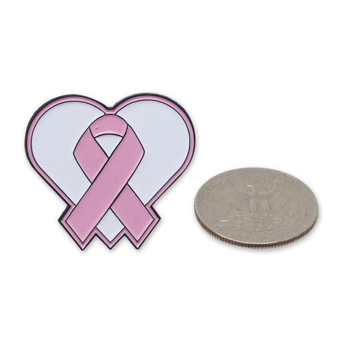 Heart Pink Ribbon Breast Cancer Awareness Enamel Pin Pin WizardPins 10 Pins