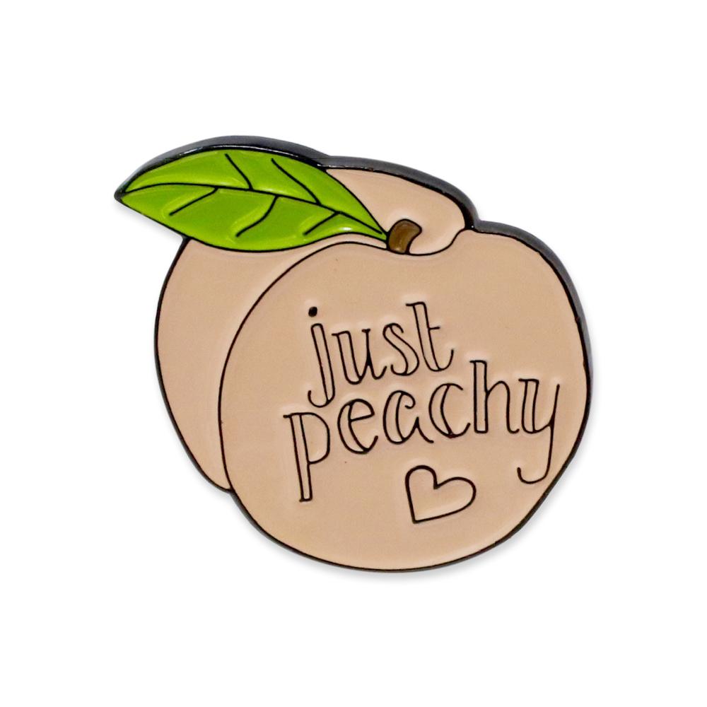 Just Peachy Peach Emoji Enamel Pin Pin WizardPins 1 Pin 