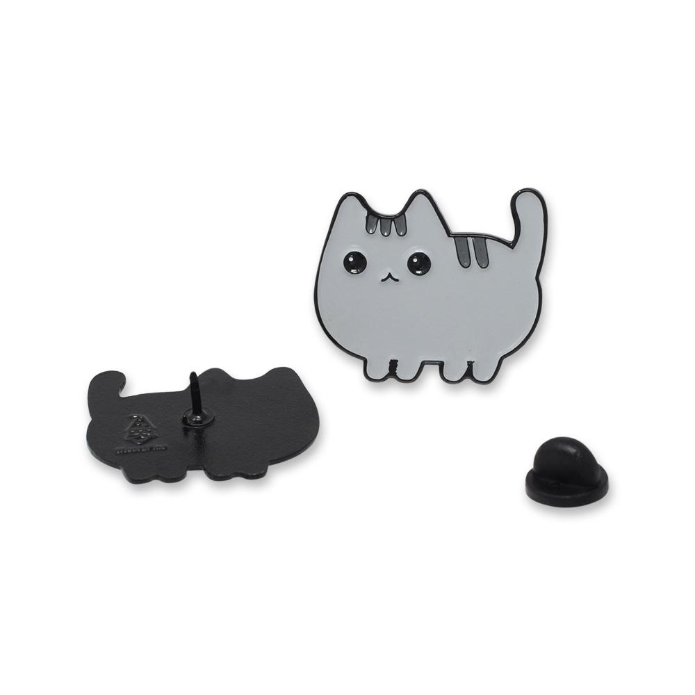 Kawaii Grey Cat Pin