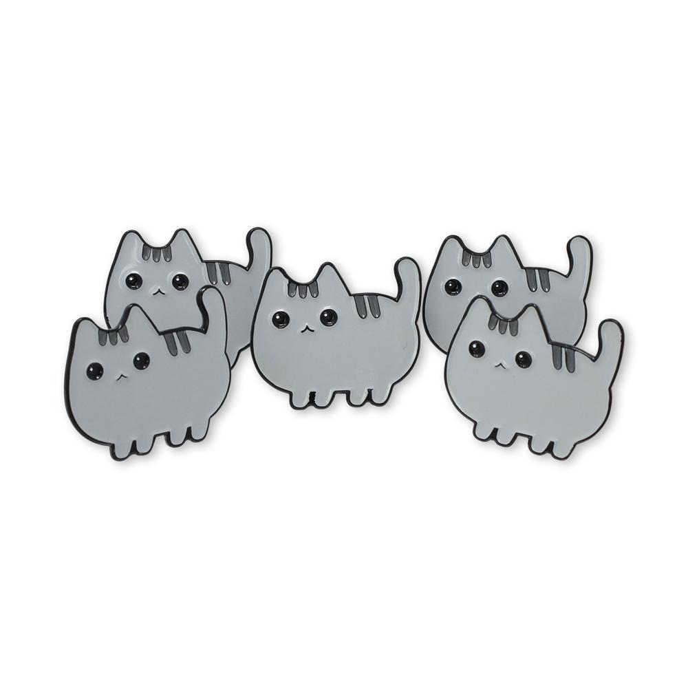 Angry Gray Cat Pin  Funny, cute, & nerdy pins