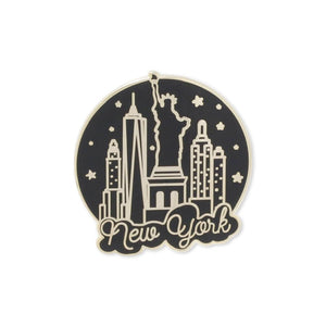 New York City Skyline Round Enamel Pin Pin WizardPins 1 Pin 