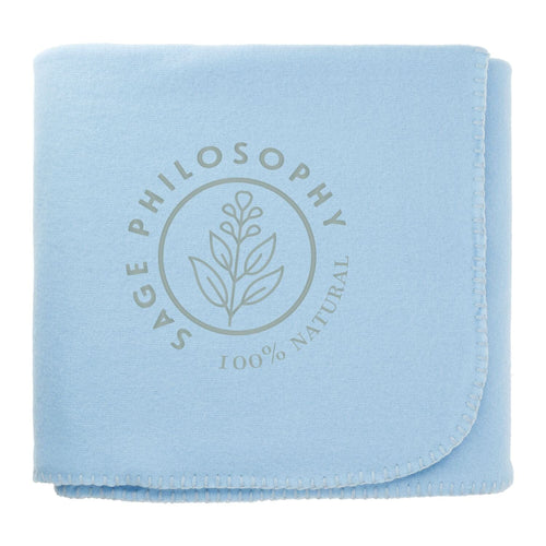 100% Recycled PET Fleece Blanket Blankets PCNA Light Blue Single Color