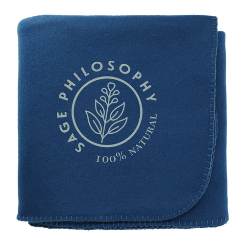 100% Recycled PET Fleece Blanket Blankets PCNA Navy Single Color