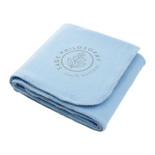 100% Recycled PET Fleece Blanket Blankets PCNA Light Blue Multi Color