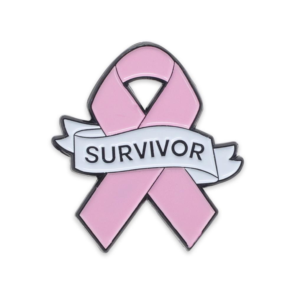 Survivor Pink Ribbon Breast Cancer Awareness Enamel Pin