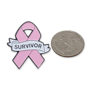 Survivor Pink Ribbon Breast Cancer Awareness Enamel Pin Pin WizardPins 5 Pins 